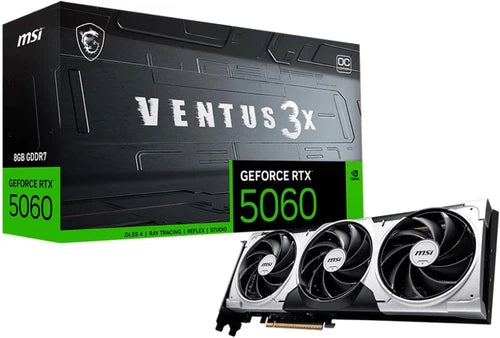 G5060-8V3C - MSI Gaming RTX 5060 8G Ventus 3X OC 8GB GDDR7 Graphics Card