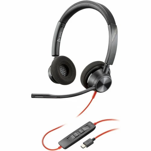 8X219AA - Plantronics Poly Blackwire 3320 Stereo USB-C Headset +USB-C/A Adapter