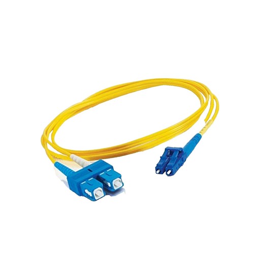 28523 - C2G OS2 Fiber Optic Cable LC-SC 9/125 Duplex Single-Mode PVC Fiber Cable