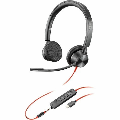 8X221AA - Poly Blackwire 3325 Stereo USB-C Headset +3.5mm Plug +USB-C/A Adapter