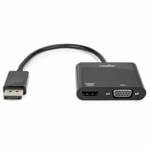 Y10A295-B1 - Rocstor DisplayPort To HDMI VGA Adapter 4K 60Hz