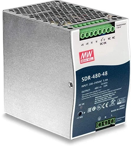 TI-S48048 - TRENDnet 480W 48V DC 10A AC to DC DIN-Rail Power Supply