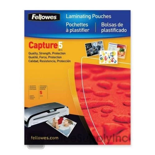 52010 - Fellowes 5 mil 25 x 4.5"x 6.25" Photo Lamination Pouches