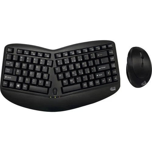 WKB1150CB - Adesso Tru-Form Media Wireless Ergo Mini Keyboard & Mouse 800/1200/1600DPI