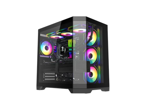 HYPE-ABK - GameMax HYPE-A Black Steel Tempered Glass ATX Micro ATX Mini-ITX Computer Case