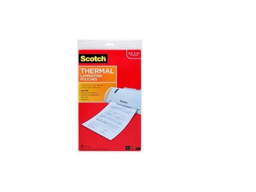 TP3855-20 - Scotch Thermal Laminating Pouches 8.5" x 14" Legal Size 20/