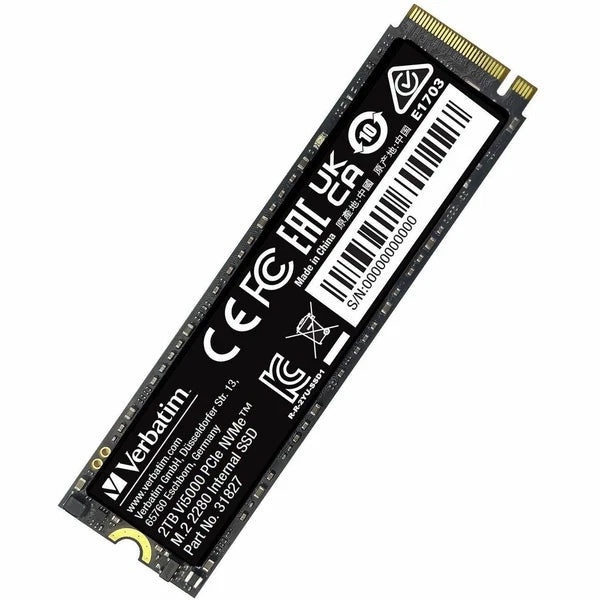 31827 - Verbatim 2TB SSD Vi5000 Internal Solid State Hard Drive PCIe NVMe M.2 2282