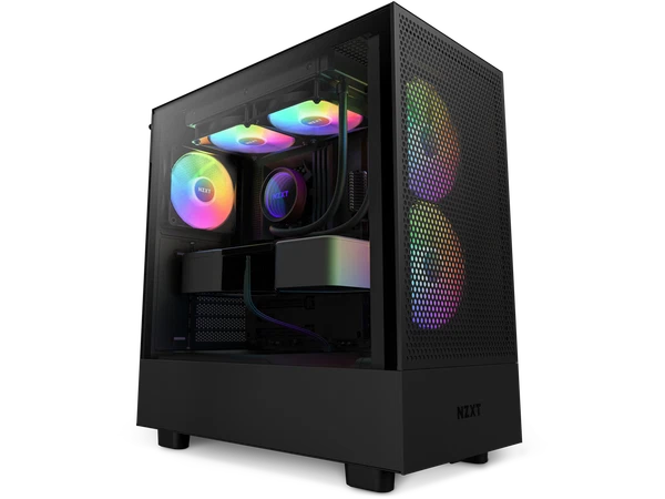CC-H51FB-R1 - NZXT H Series H5 2023 Flow RGB Edition ATX Mid Tower Chassis Black Color-CC-H5