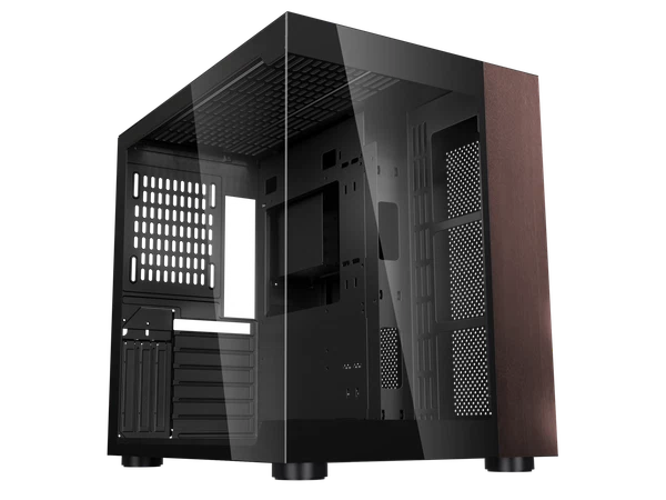 DIY-CUBE10-WOOD - DIYPC Black USB3.0 /Type C ATX Mid Tower Gaming Computer Case