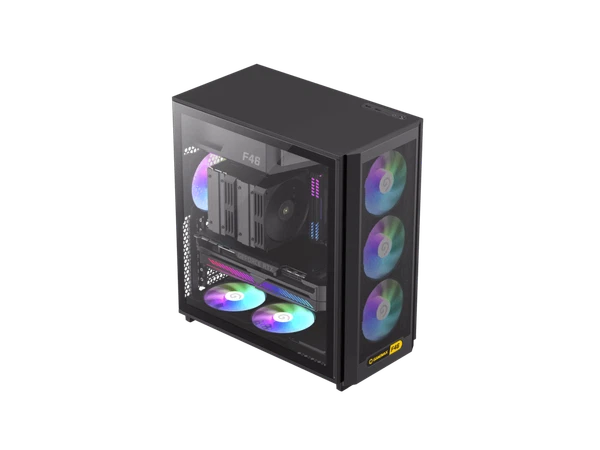 F46BK - GameMax Black ATX 4 ARGB/PWM fans 169mm air Coolers Cases Mid-Tower