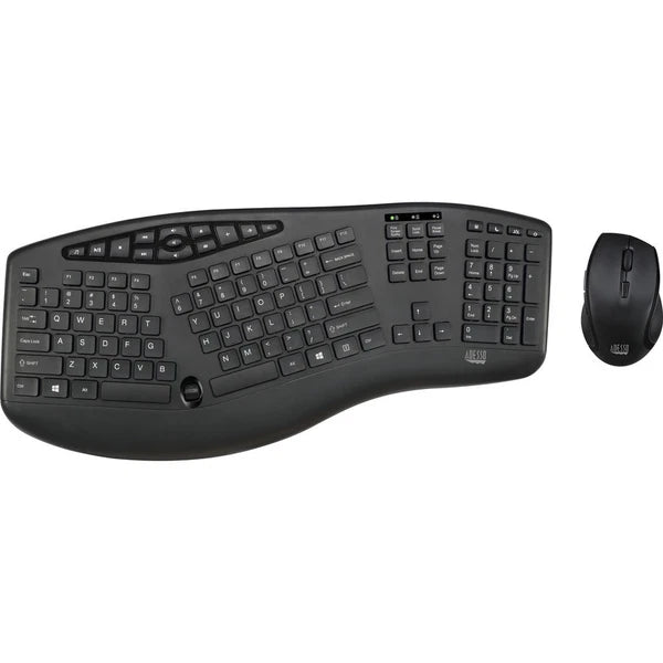 WKB1600CB - Adesso TruForm Media 1600 Wireless Ergonomic Keyboard Optical Mouse