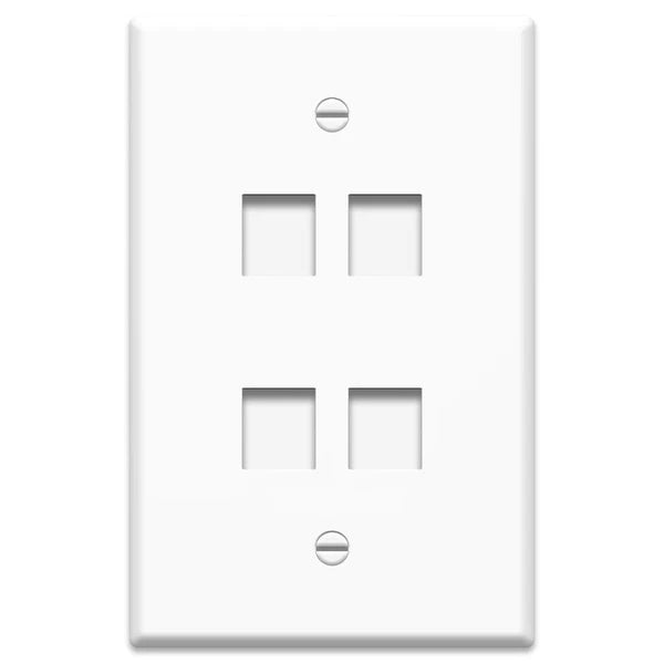 4XFP04KYWH - 4XEM 4port Keystone Face Plate Whiteaccs