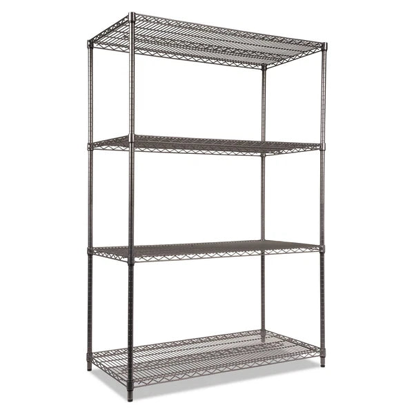 ALESW504824BA - Alera Wire Shelving Starter Kit 4-Shelf 48x24x72 Black Anthracite