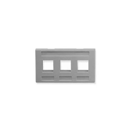 IC107FM3-GY - ICC Faceplate 3 x Total Number of Socket Gray