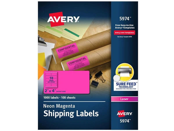 7278295935 - Avery White Shipping Labels Laser/Inkjet 3 1/2 x 5 White