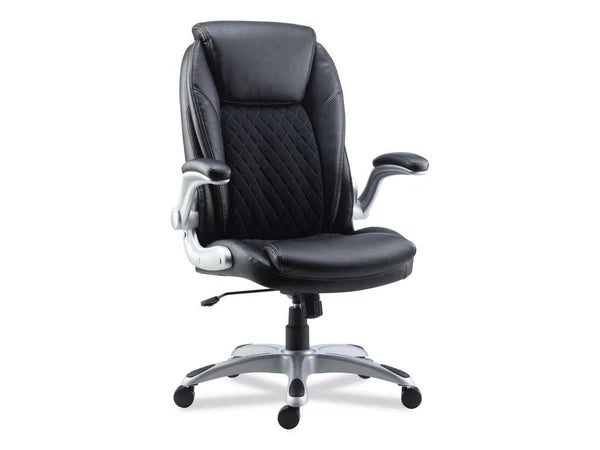 ALELT4249 - Alera Leithen Bonded Leather Midback Chair Supports Up to 275 lb Black Seat/Back