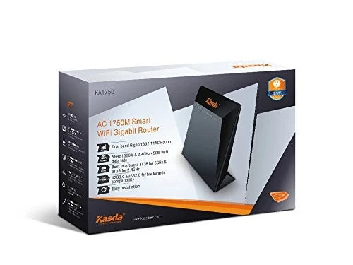 KA1750 - Kasda IEEE 802.11ac Ethernet Wireless Router 2.40 Ghz Ism Band 5 Ghz Unii
