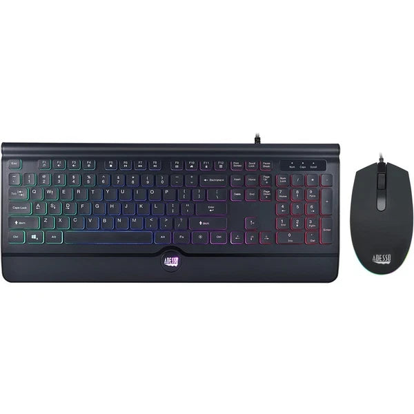 AKB137CB - Adesso USB Multi-Colored Illuminated Keyboard Slim Low Profile Full Size Design