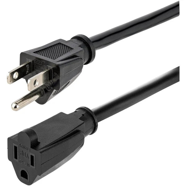 HX15FPOWERCORD - StarTech 15ft Heavy Duty Extension Cord NEMA5-15P to NEMA5-15R Black