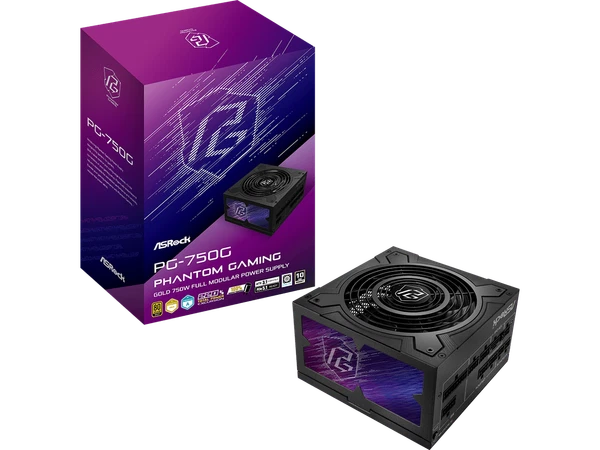 PG-750G - ASRock Phantom Gaming 750W 80 PLUS GOLD & Cybenetics PLATINUM Full Modul
