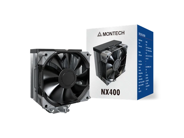 NX400 - Montech CPU Air Cooler Single Tower 4 Heat Pipes 52-fin Heat
