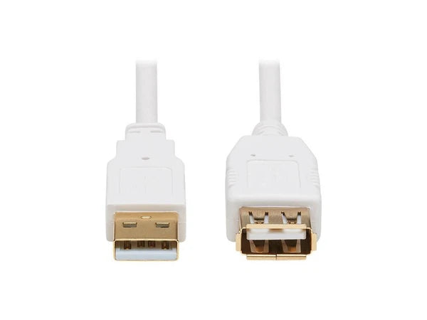 U024AB-003-WH - Tripp Lite 3ft. White Safe-IT USB-A Antibacterial Extension Cable