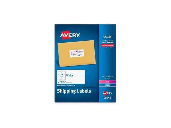 7278295945 - Avery Dennison White Shipping Labels Inkjet/Laser 2 x 4 White