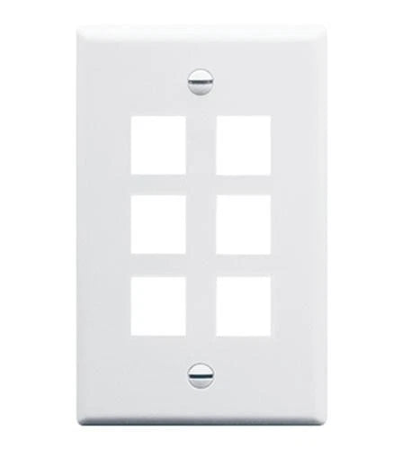 IC107LF6WH - ICC Faceplate 6 x Total Number of Socket White ABS Plastic
