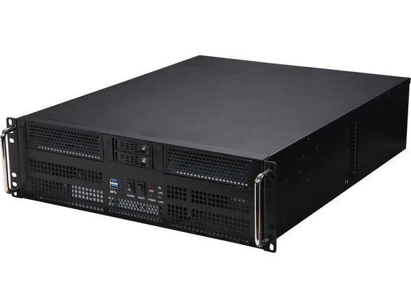RM-3U8G525 - Athena Power Black SGCC T=1.2mm 3U Rackmount Server Case