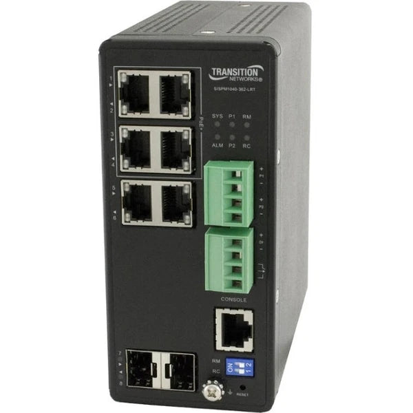 SISPM1040-362-LRT - Transition Networks Managed Hardened PoE+ Switch
