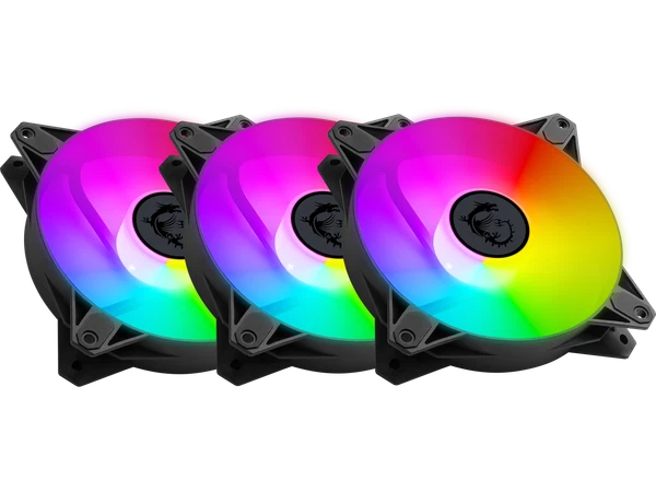 ARGB-3B - MSI 120mm PWM Addressable RGB LED Case Fan BlackAnti-Vibration