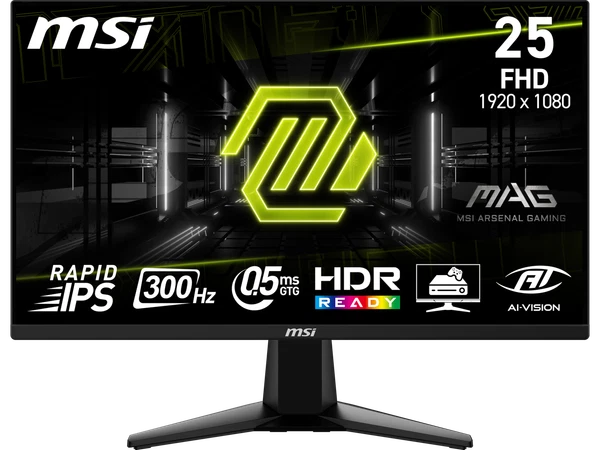 255XF - MSI 25" 300 Hz Rapid IPS FHD Monitor 0.5ms Adaptive Sync 1920 x 108