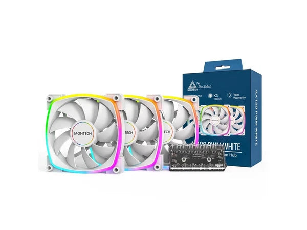 AX120-3IN1W - Montech AX 120MMPWM FanSilent PerformanceHigh Speed 1600PWMHigh-End