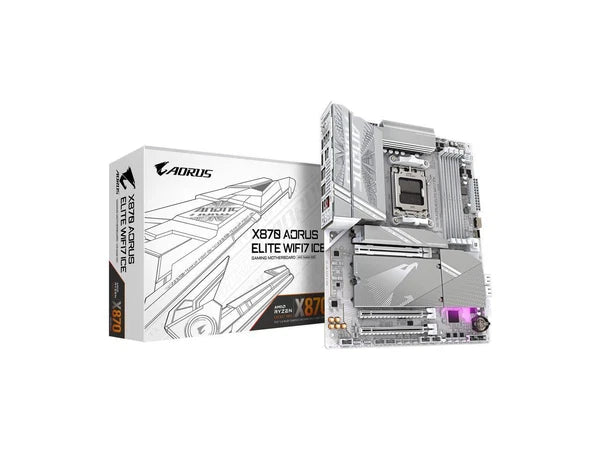 X870AORUSELITE7ICE - AMD Gigabyte X870 Aorus Elite WIFI7 ICE AM5 LGA 1718 ATX DDR5 4x M.2 Motherboard