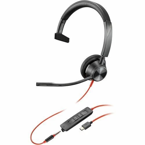 8X217AA - HP Poly Wire 3315 Monaural USB-C Headset +3.5mm Plug +USB-C/A Adapter