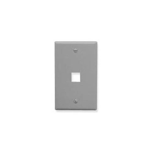 FACE1GR - ICC 1-Port Keystone Wall Plate 1 UL Listed Durable ABS Plastic Single