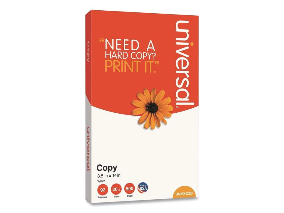 UNV24200RM - Universal Copy Paper 92 Bright 20 lb. 8.5 x 14 Legal Size