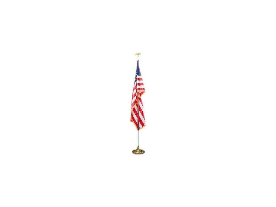 MBE031400 - Advantus Deluxe 3 Ft X 5 Ft U.s. Flag 8 Ft Oak Staff 2" Gold Fringe 7" Goldtone Eagle