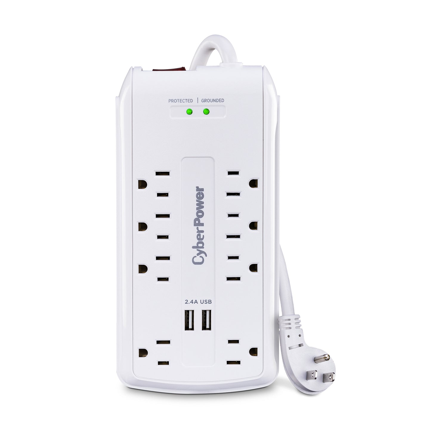 CSP806U - Cyberpower 125V 8 OUTLETS 2-USB 2.4A EMI/RFI 6FT CORD WHITE $320 000 CEG