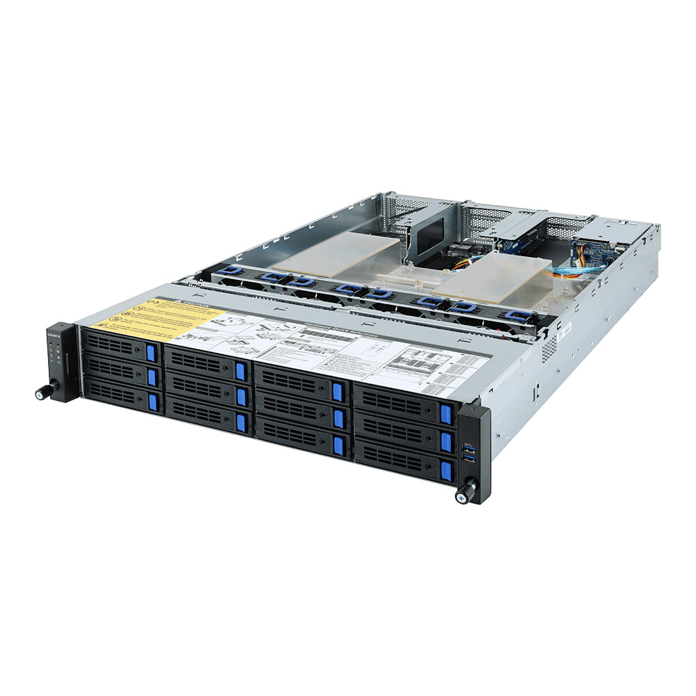 Gigabyte R282-Z90 server barebone Socket SP3 Rack (2U) Black