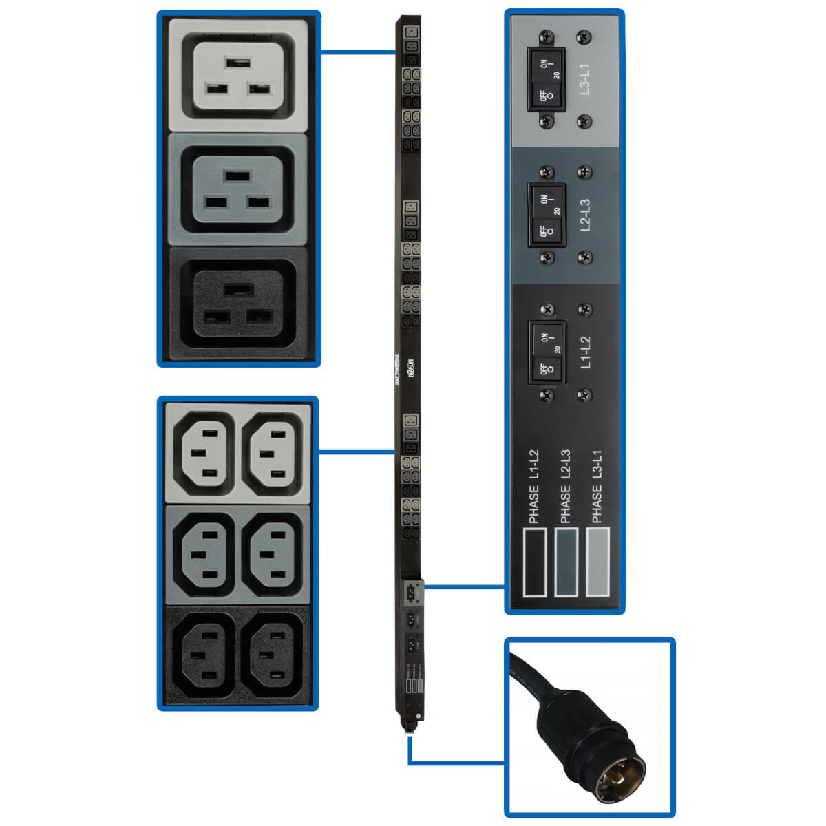 Tripp Lite PDU3V6H50 power distribution unit (PDU) 45 AC outlet(s) 0U Black