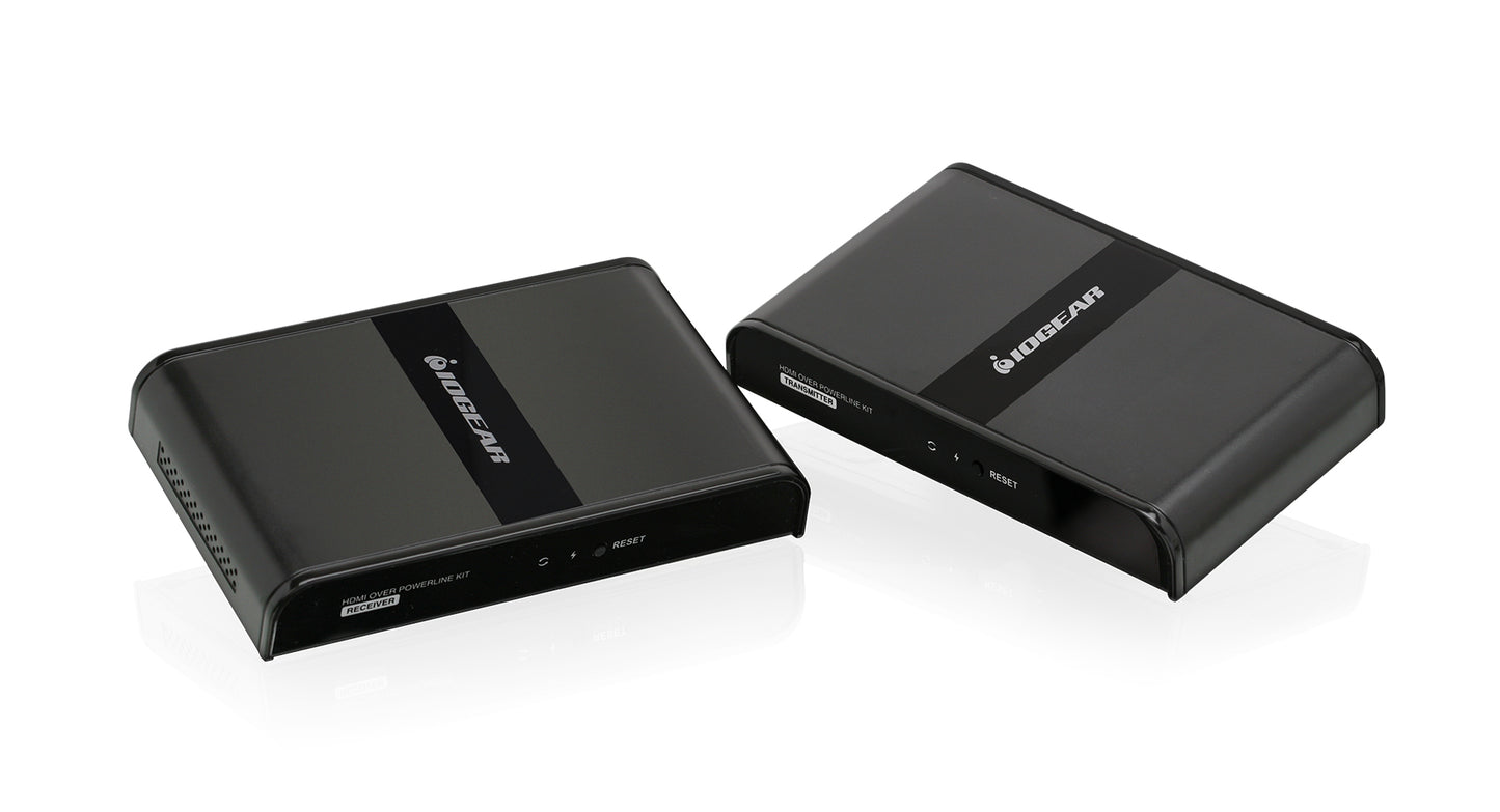 GPLHDPROK - iogear WIRELESSLY TRANSMIT 1080P VIDEO AND AUDIO UP TO 984FT THROUGH EXISTING POWER OUT