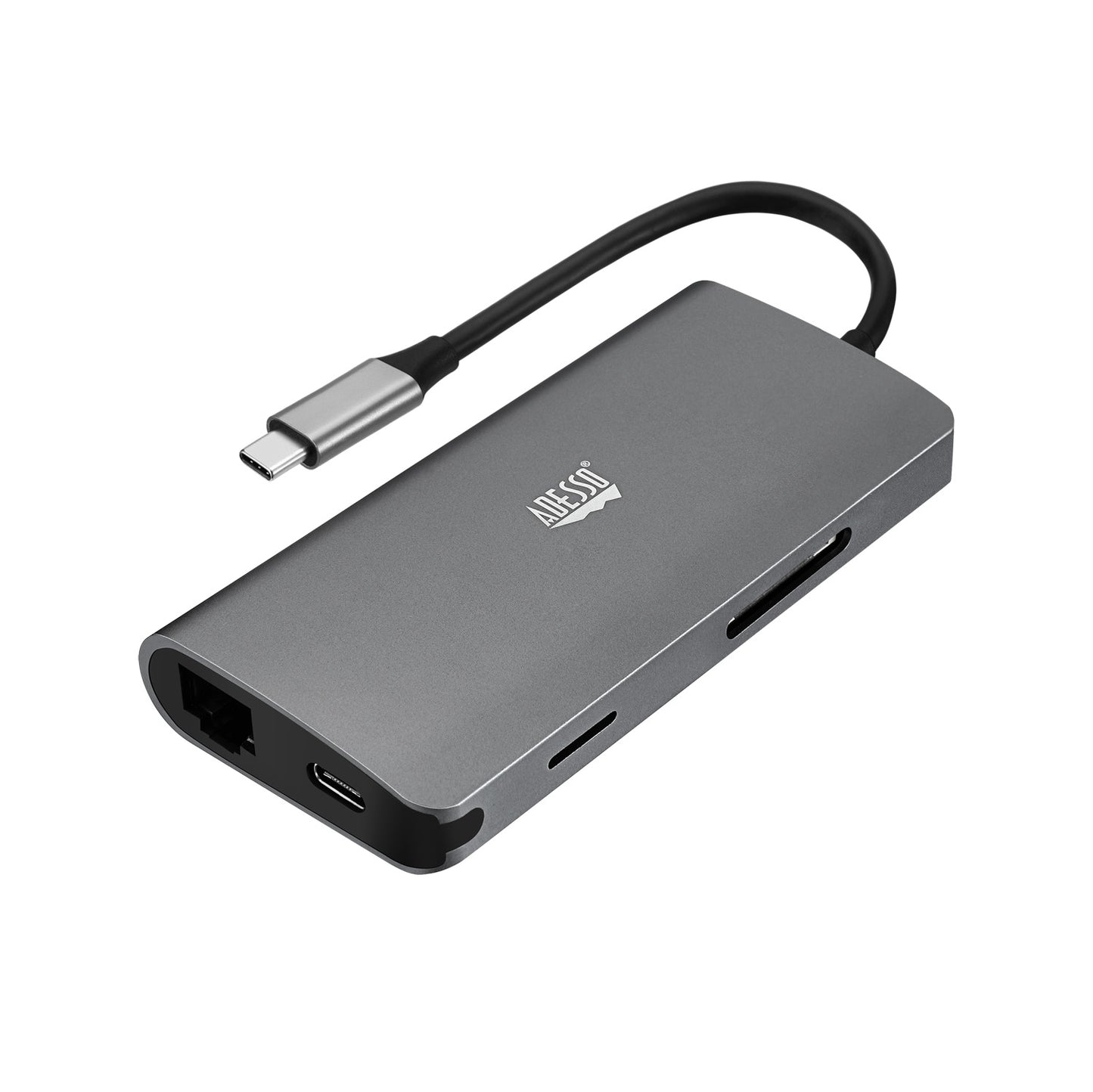 AUH-4030 - Adesso 8-IN-1 USB-C MULTIPORT DOCKING STATION WITH 1XTYPE C PORT 3X USB 3.0-A+P