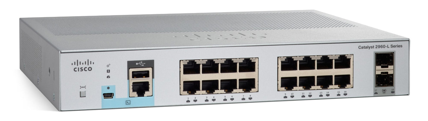 WS-C2960L-16TS-LL - Cisco CATALYST 2960L 16 PORT GIGE, 2 X 1G SFP,