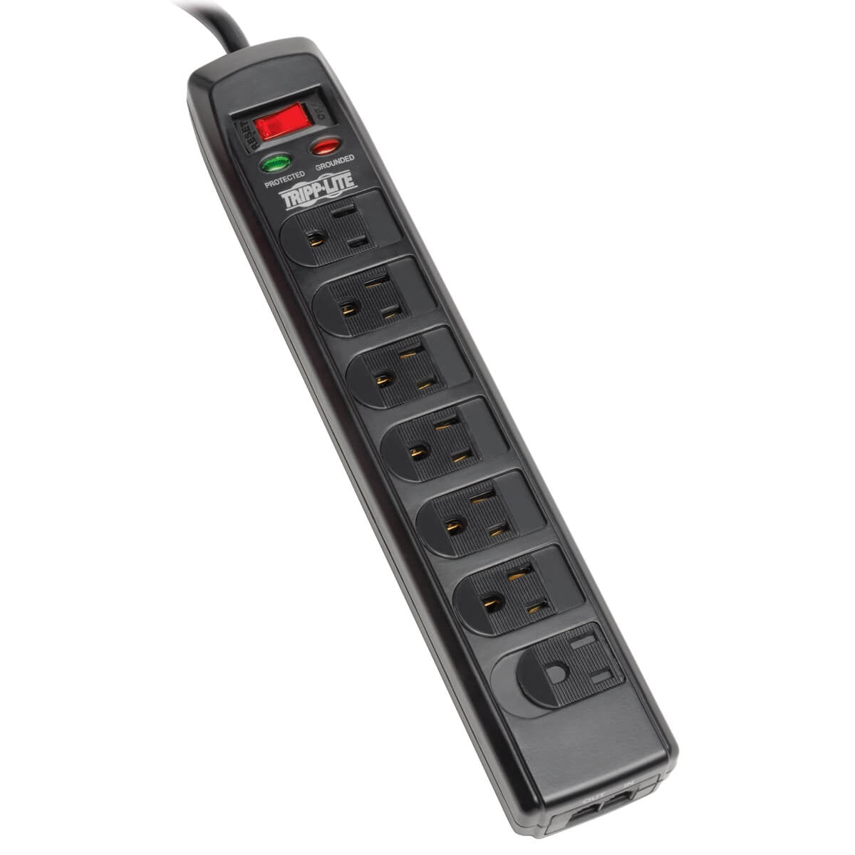 TLP706TELC - Tripp Lite SURGE PROTECTOR POWER STRIP 120V 7 OUTLET RJ11 6FEET CORD 1440 JOULE
