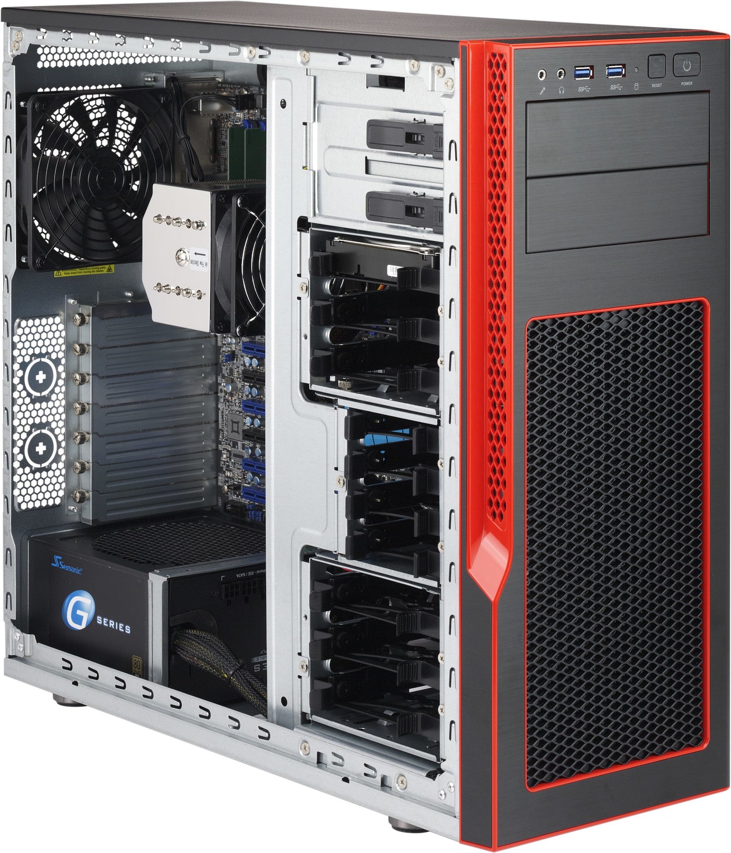 Supermicro SuperChassis GS5A-753R Midi Tower Black,Red 750 W
