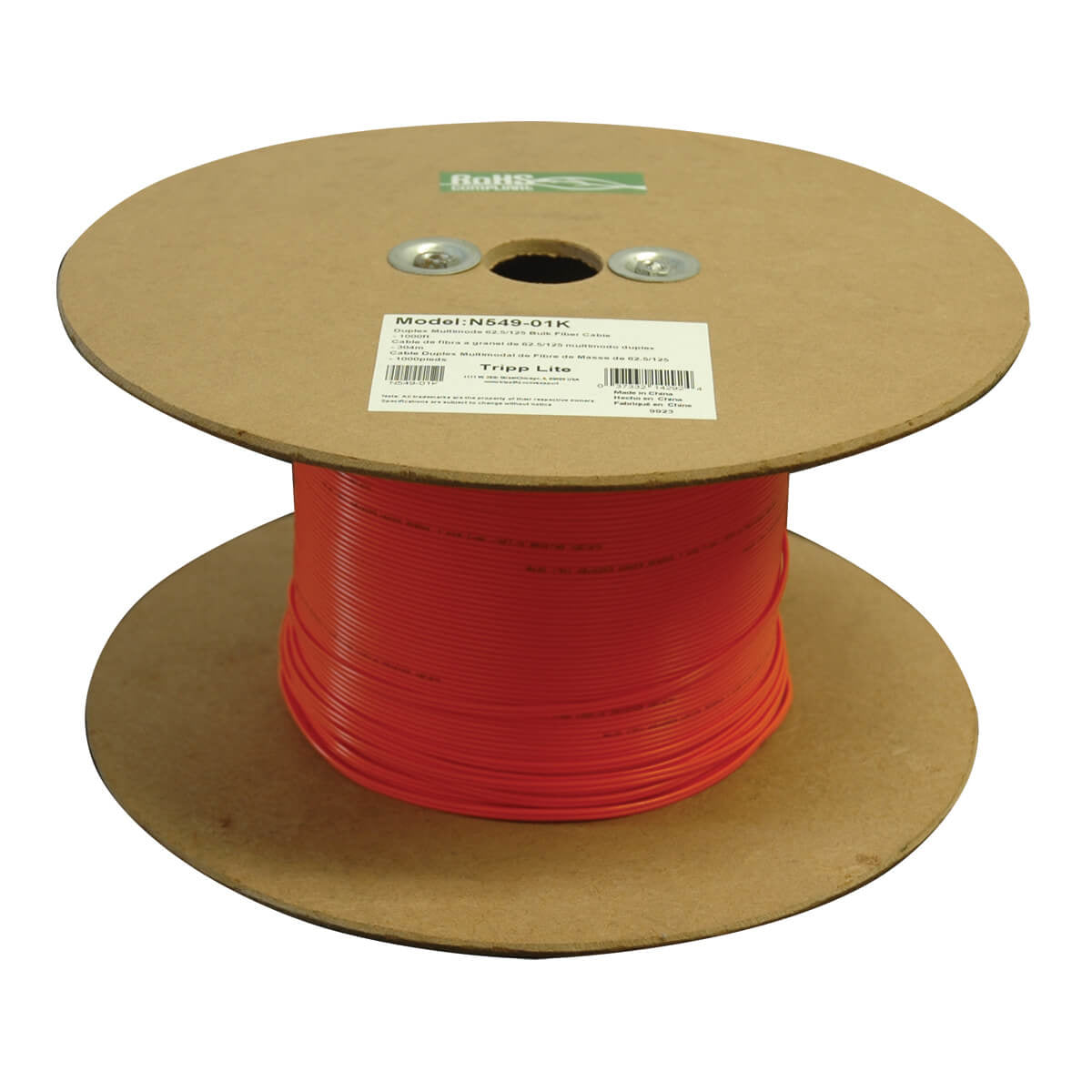 N549-01K - Tripp Lite 1000FT DUPLEX MULTIMODE 62.5/125 LSZH FIBER OPTIC CABLE