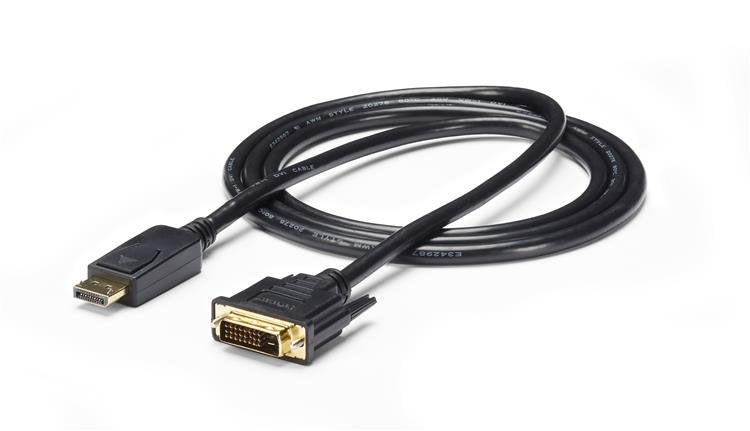 DP2DVI2MM6 - StarTech.com 6FT PASSIVE DP 1.2 TO DVI-D SINGLE-LINK CABLE CONNECTS DVI MONITOR; 1920X1200/10