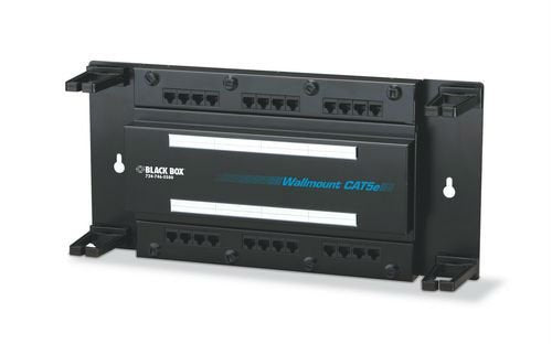 CAT5E WALLMOUNT PATCH PANEL WITH COVER - 24-PORT , GSA, TAA