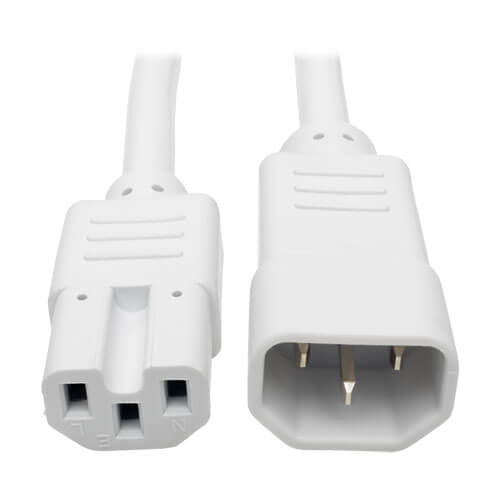 P018-002-AWH - Tripp Lite HEAVY-DUTY COMPUTER POWER CORD, 15A, 14 AWG (IEC-320-C14 TO IEC-320-C15), WHITE,